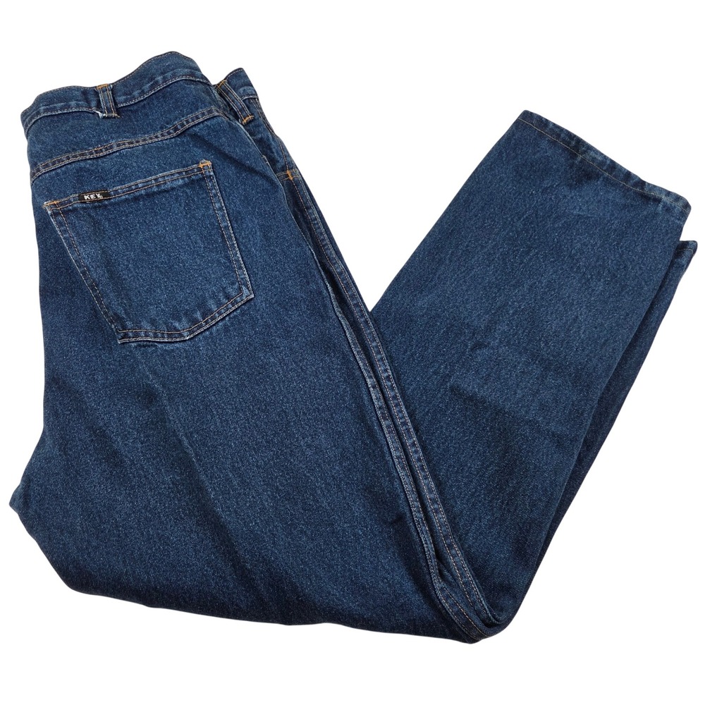VTG KEY Apparel Mens 38x29 Traditional Fit Heavyweight Denim Work Jeans 4874 90s